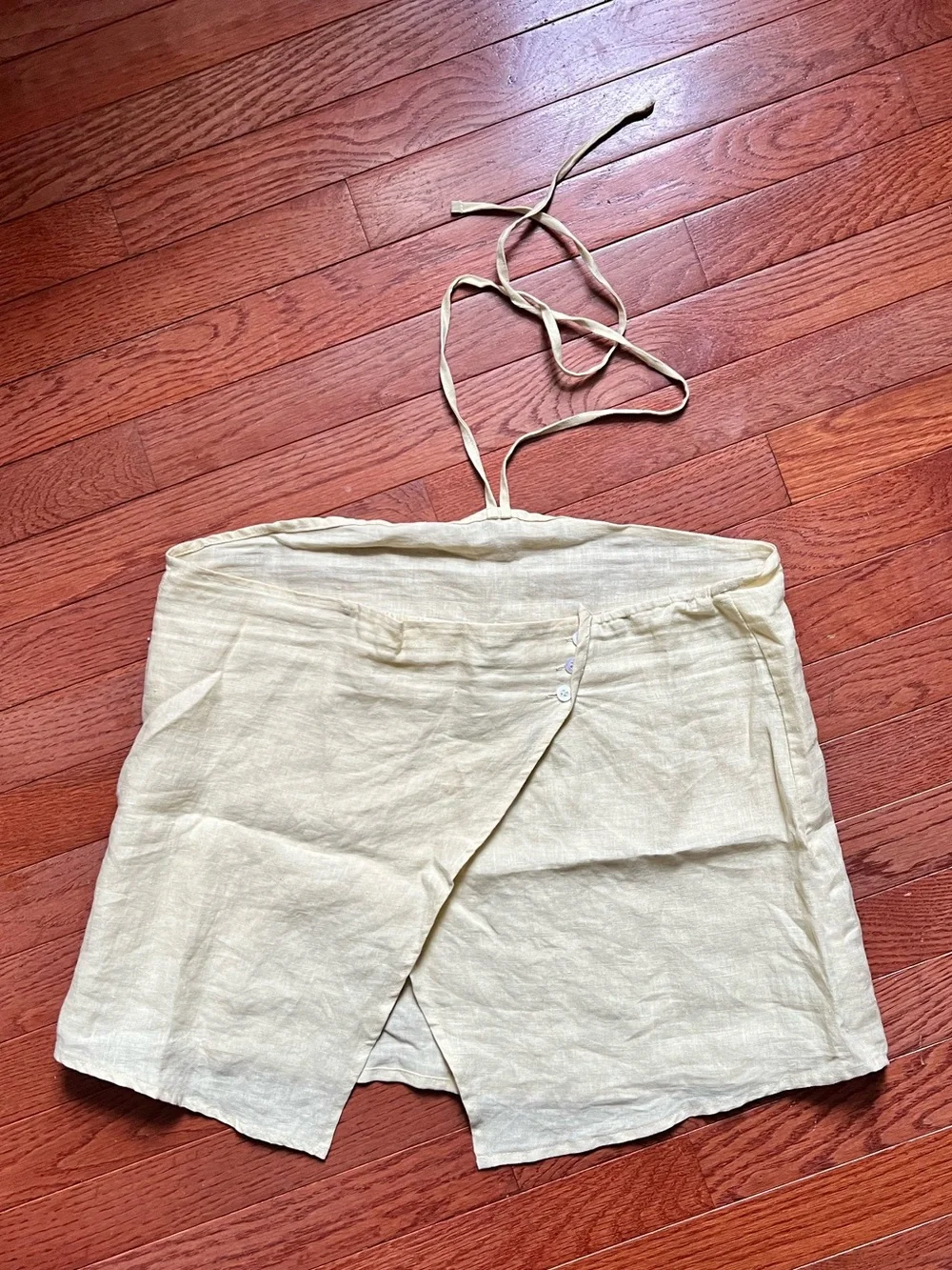 Deiji Studios Butter Yellow Linen Halter Top - Picture 4 of 7
